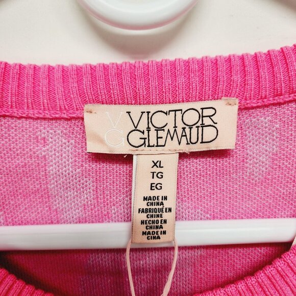 VG By Victor Glemaud Short Sleeve Sweater Dress Size XL Pink Wool Blend NEW - Picture 2 of 11